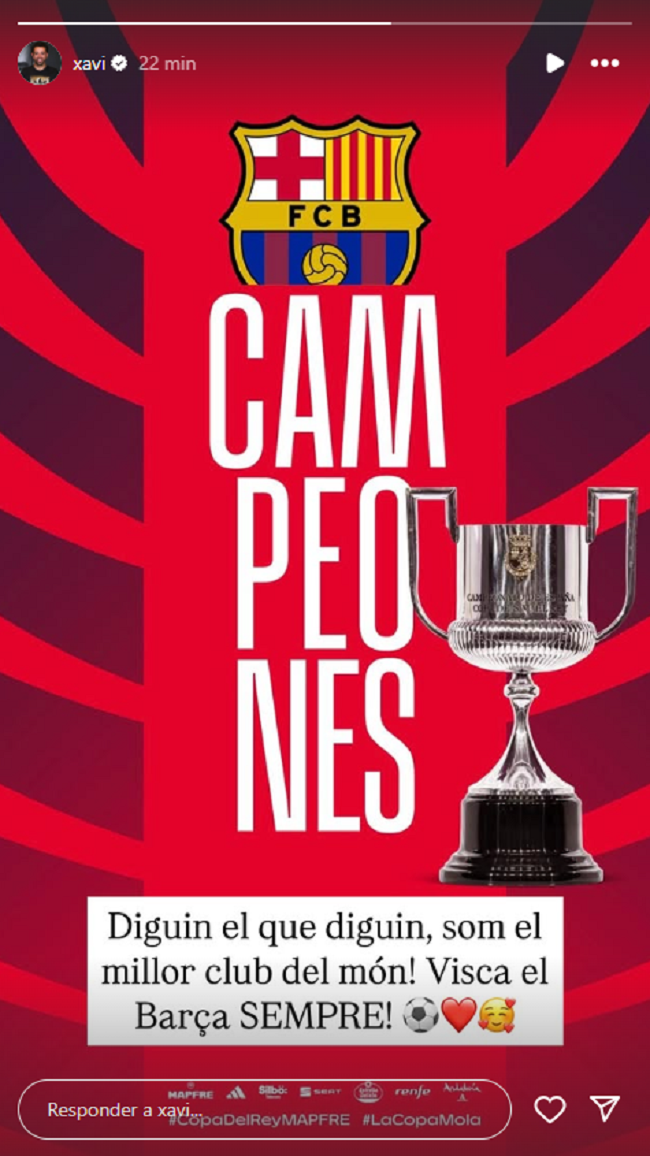 Xavi celebra la victoria: "Digan lo que digan, somos el mejor club del mundo"